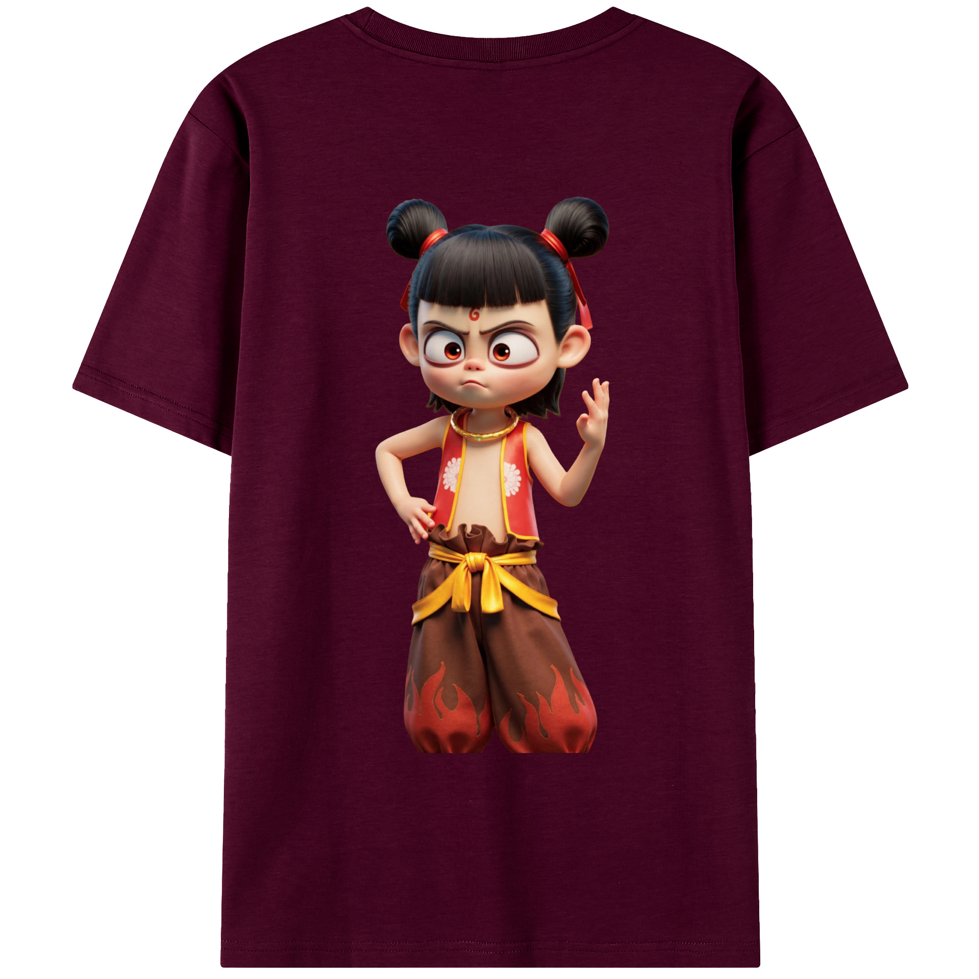 （画像用） Ne Zha 2 ナタ 魔童の大暴れ レディース半袖Tシャツ(バックプリント)